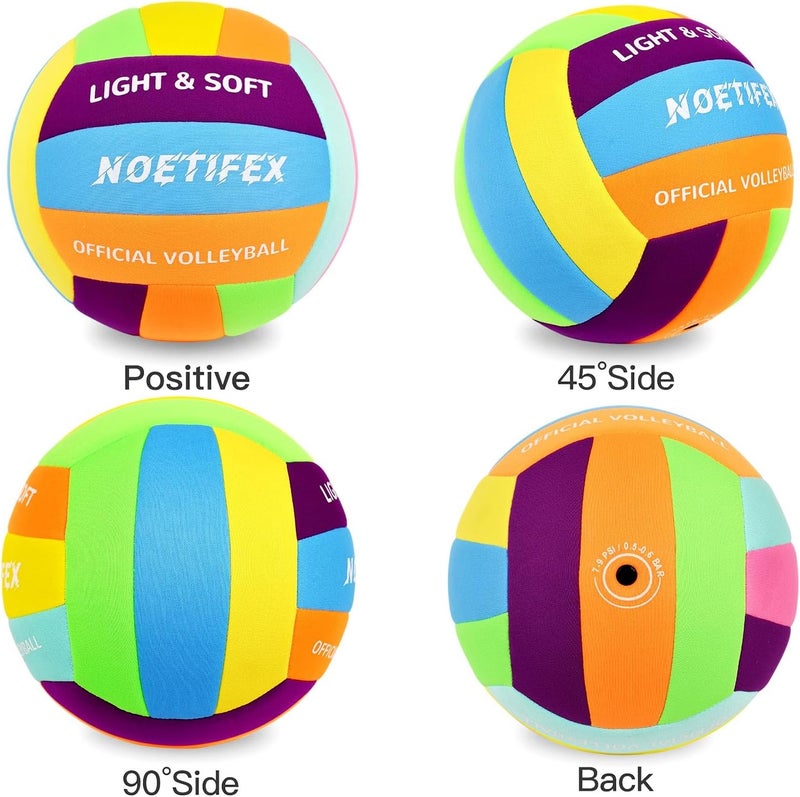 Noetifex كرة طائرة ناعمة - كرة طائرة خفيفة من قماش ناعم للتدريب الداخلي آمنة وهادئة للأطفال والمبتدئين في المنزل والفناء (غير منتفخة) - Image 2